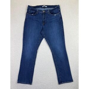 Levis Classic Straight Jeans Womens 16 Blue Medium Wash Mid Rise Denim Zip Fly